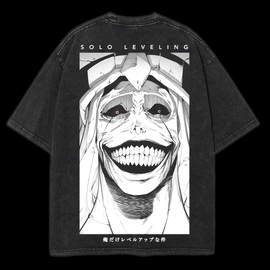 "Statue Of God" Solo Leveling Vintage Anime Wash Tee [MMU] - Image 2